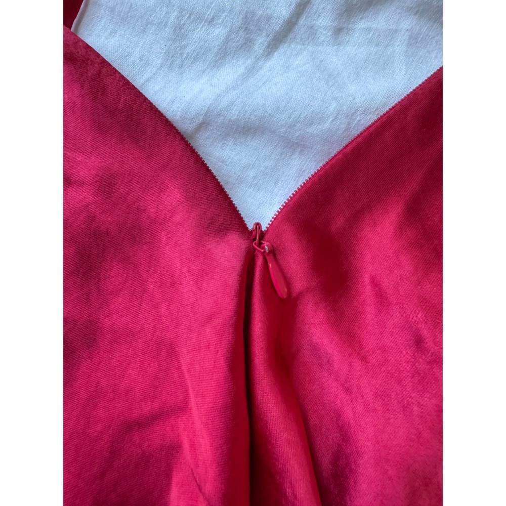 Princess Polly Butacup Frill Mini Dress Red Satin Ruffle V-Neck US 10 NWT - Picture 6 of 7